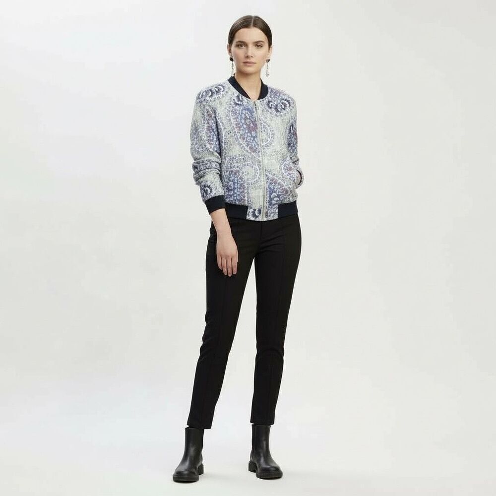 Free People Daytrip Paisley Bomber Jacket Quilted Relaxed Fit Boho Festival, New